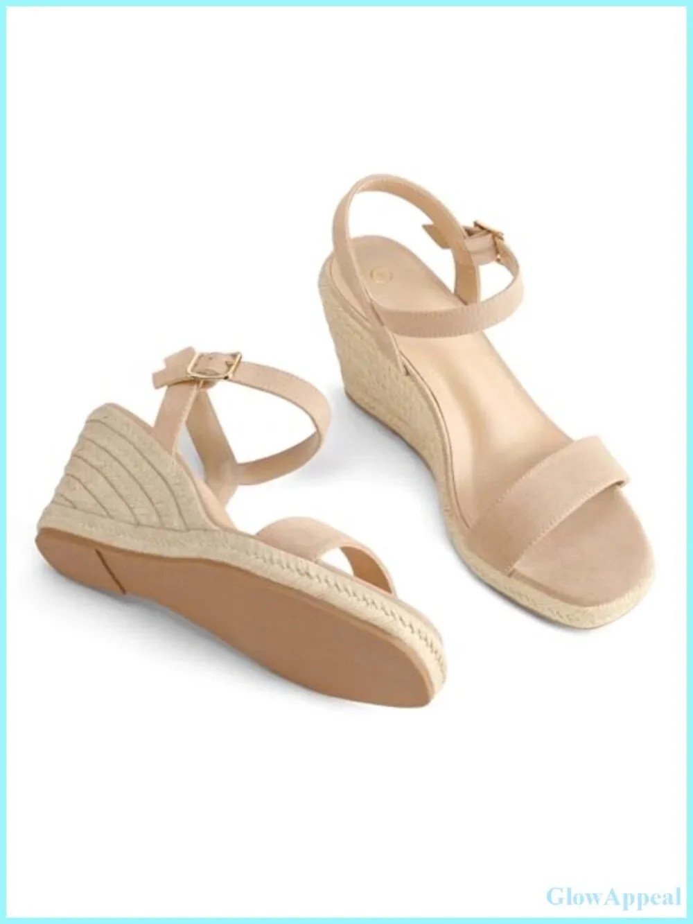 Women's Espadrille Wedge Sandals Square Open Toe Platform Faux Suede